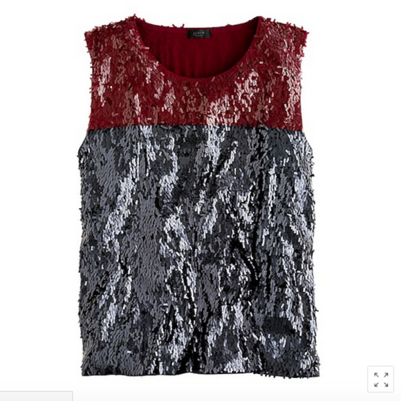 J.CREW COLLECTION SEQUIN COLORBLOCK TOP XS EUC - Picture 4 of 4